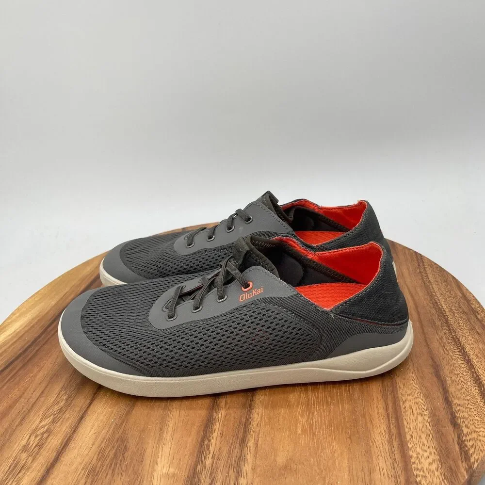OluKai Moku Pae Shoes Mens Size 9 Gray Casual Comfort Walking Boat Sneakers